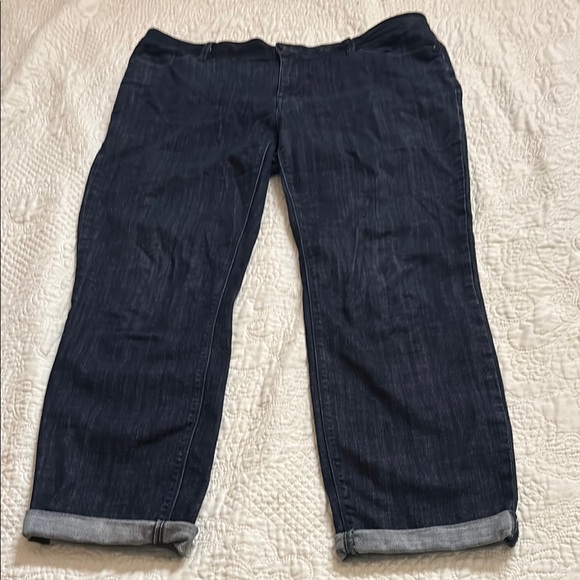 G by Giuliana dark wash denim size 14 flat front cropped straight leg jeans - Picture 1 of 9
